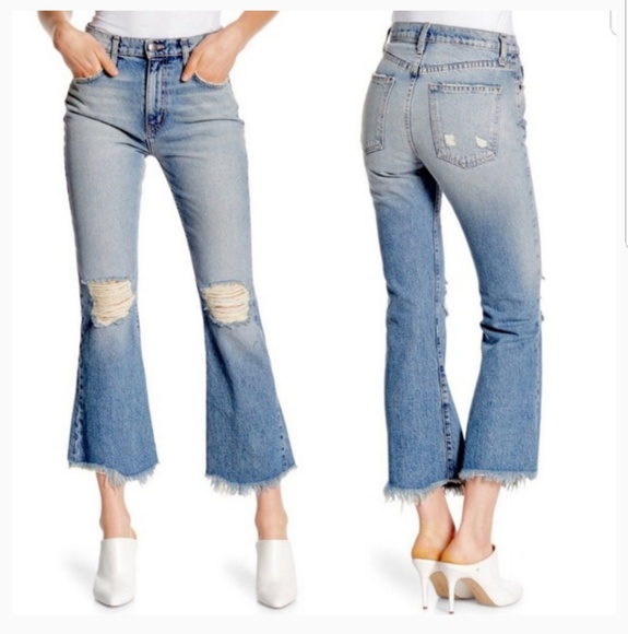 Current/Elliott Denim - CURRENT/ELLIOTT High Waist Kick Distressed Knees